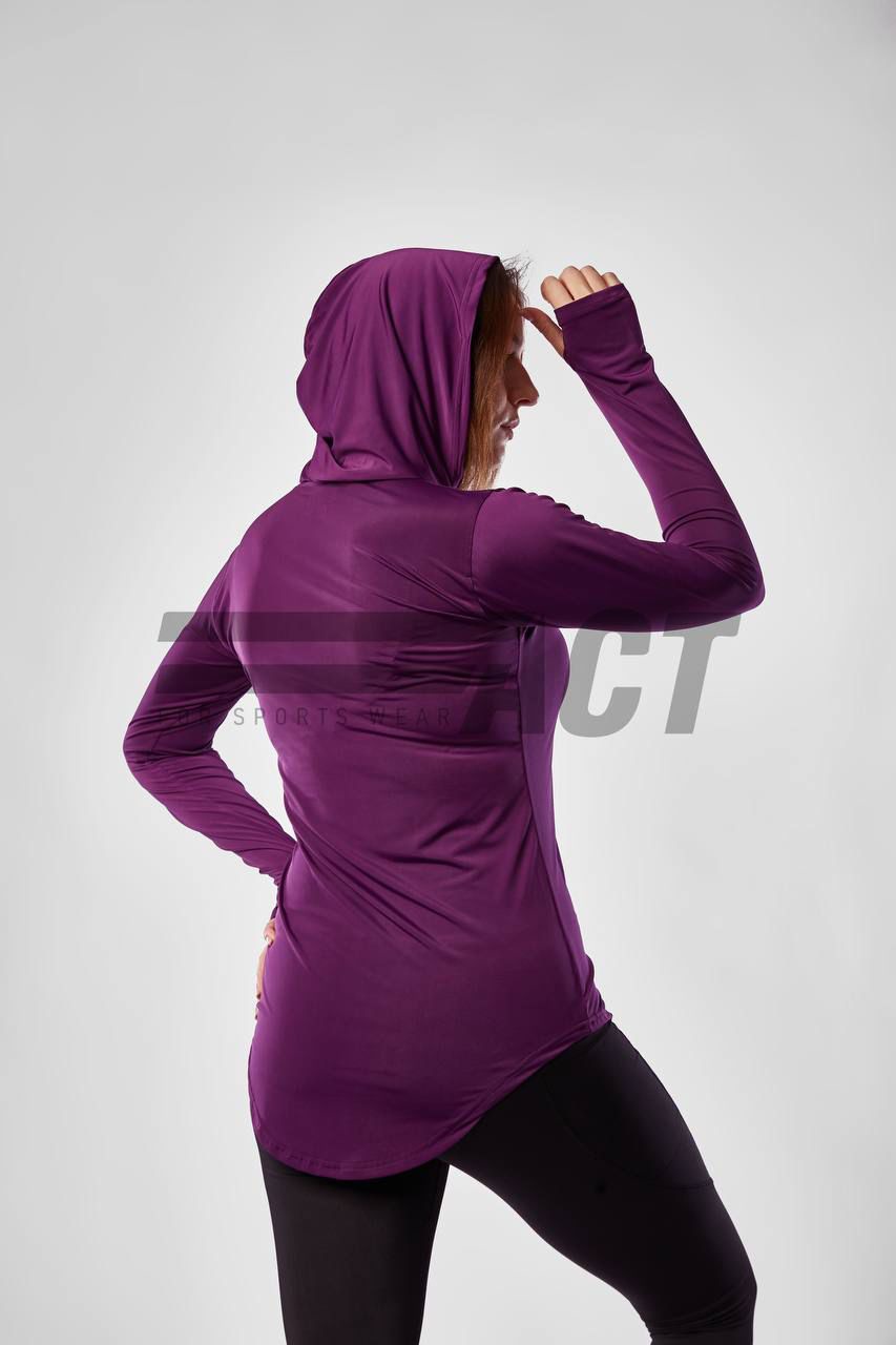 تيشيرت رياضي حريمي كابيشو كم طويل | Women's Hooded Sports Top