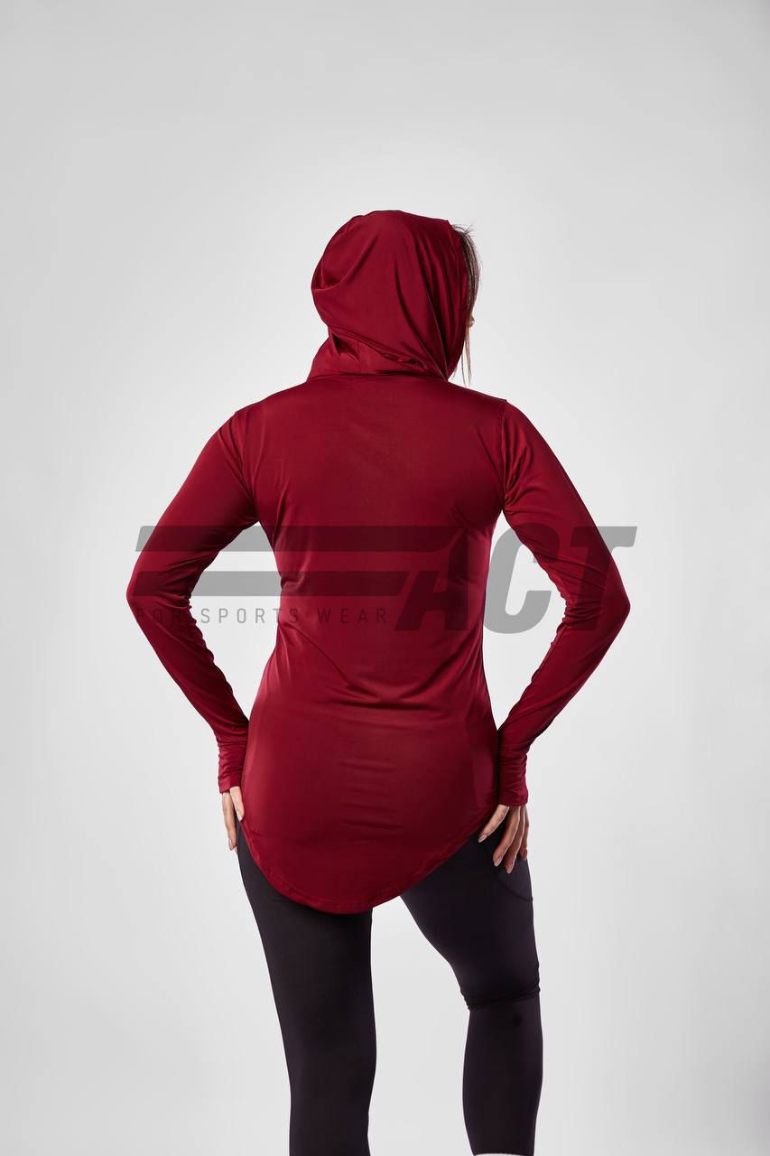 تيشيرت رياضي حريمي كابيشو كم طويل | Women's Hooded Sports Top