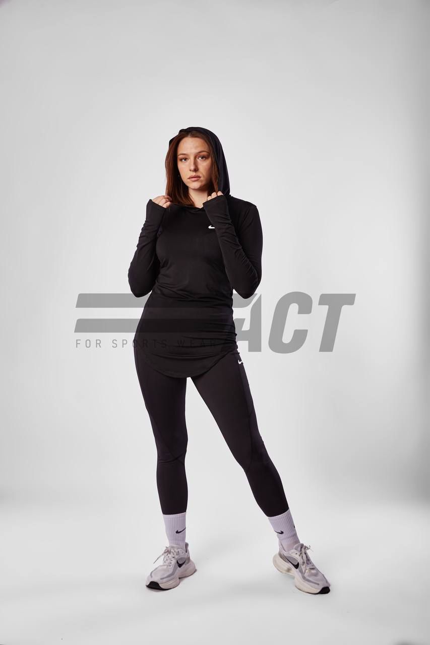 تيشيرت رياضي حريمي كابيشو كم طويل | Women's Hooded Sports Top