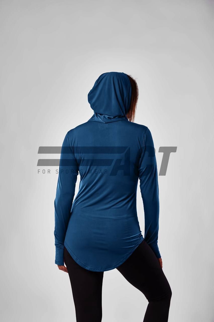 تيشيرت رياضي حريمي كابيشو كم طويل | Women's Hooded Sports Top