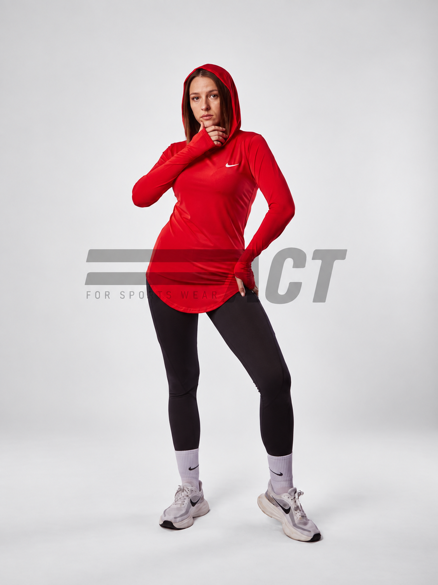 تيشيرت رياضي حريمي كابيشو كم طويل | Women's Hooded Sports Top