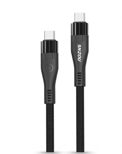 SNZOU SN-136 100W USB-C to USB-C Fast Charging Cable – Black