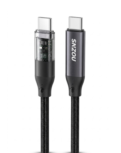 SNZOU SN-155 SpeedSync 60W USB-C to USB-C Fast Charging Data Cable 1M - Black