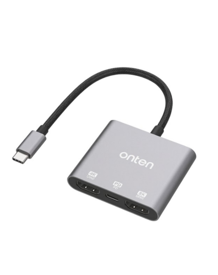 Onten USB-C to Dual HDMI Adapter with PD 3.0 (OTN-9175S)
