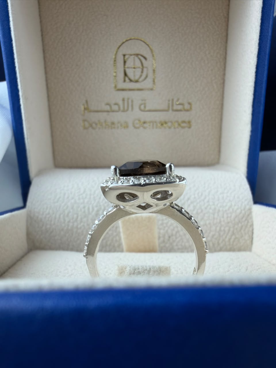 Smoky Quartz 925 Silver Ring - IGI certified 