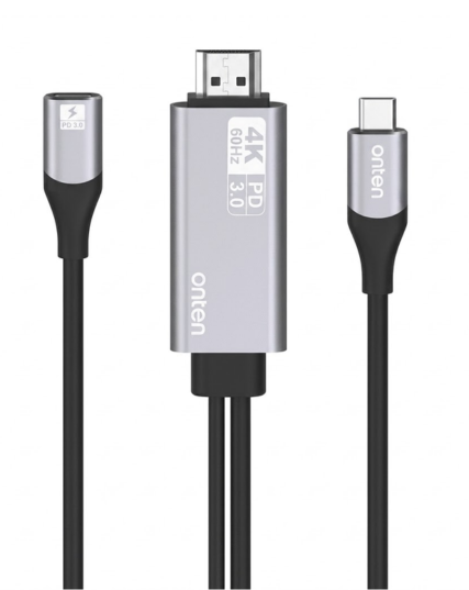 Onten OTN-9572PD USB-C to HDMI Cable with PD 3.0 Fast Charging (4K @ 60Hz)