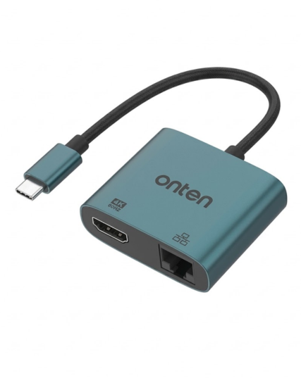 ONTEN OTN-UC288 Type-C to HDMI 4K Adapter with RJ45 Ethernet 100Mbps