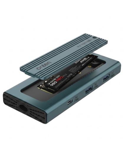 ONTEN OTN-M232 M.2 NVMe/SATA SSD Enclosure & 10Gbps USB-C Multi-Port Hub