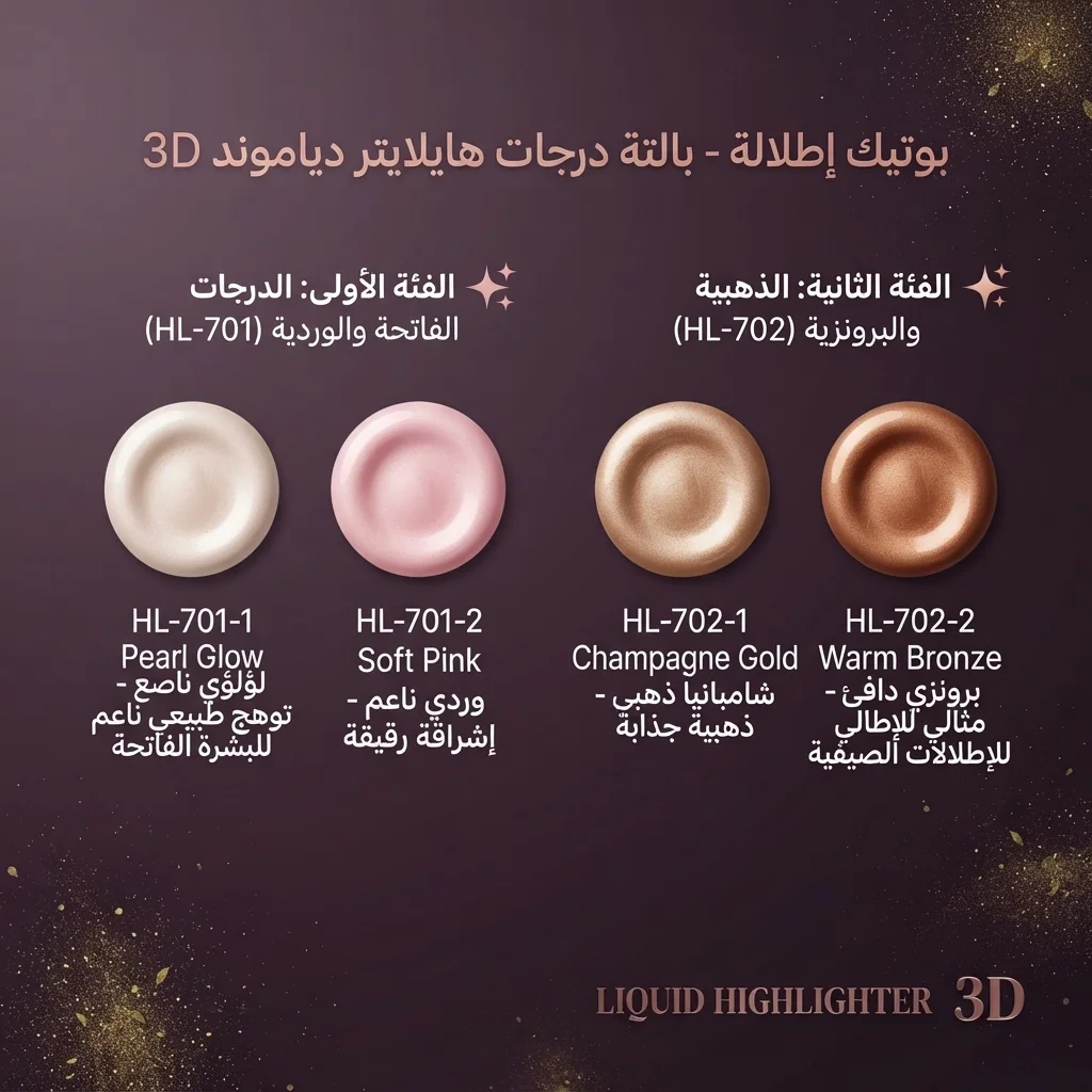 هايلايتر سائل لإضاءة الوجه والجسم - دياموند كريمي 3D (Liquid Highlighter)
