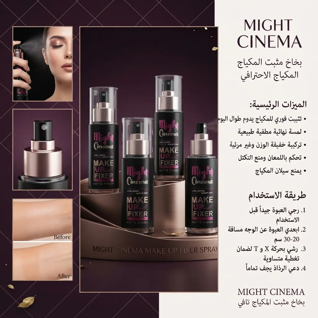 مبخاخ تثبيت المكياج مات - مايت سينما ميك أب فيكسر (Might Cinema Make Up Fixer)