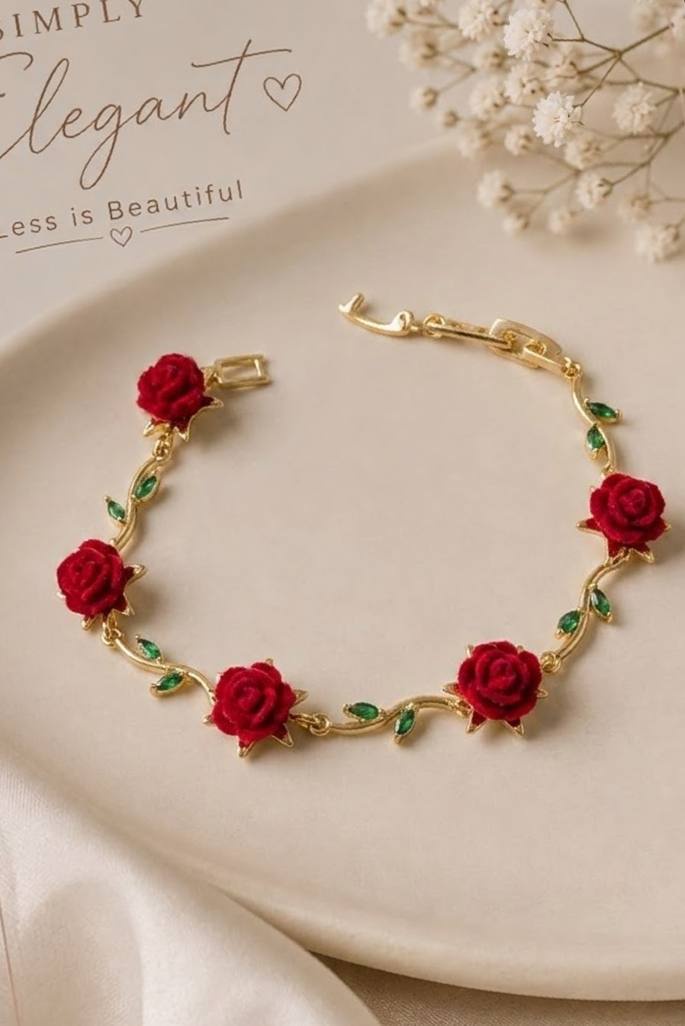 Red Flower Bracelet
