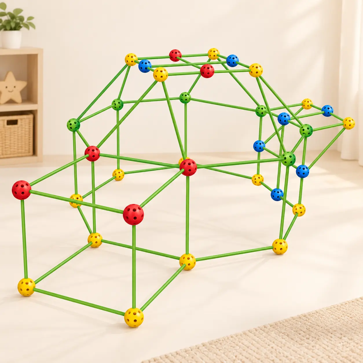 لعبة بناء الهياكل ثلاثية الأبعاد - 88 قطعة | 3D Fort Building Kit for Kids - 88 Pcs