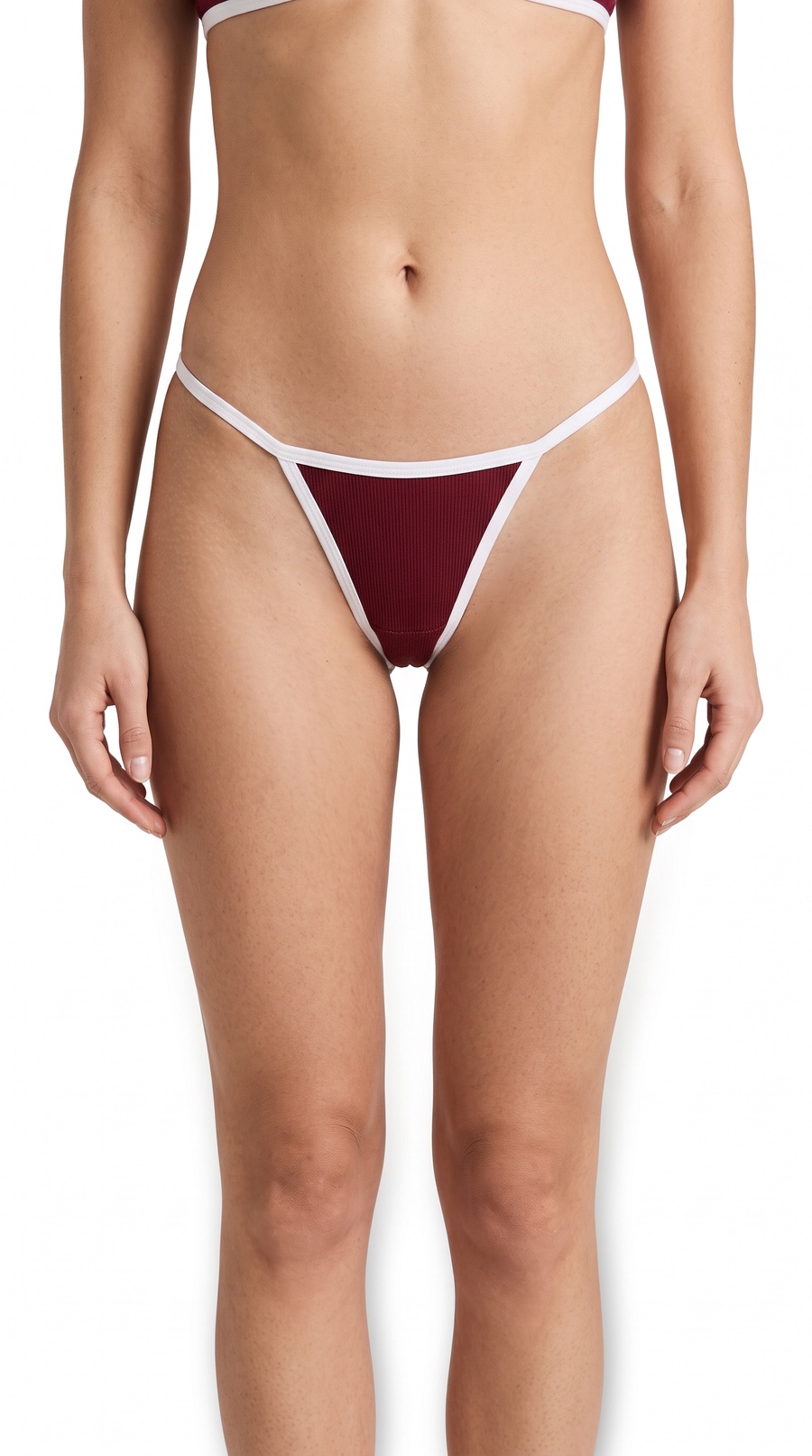  Ribbed Cotton Thong V