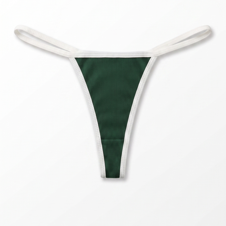  Ribbed Cotton Thong V