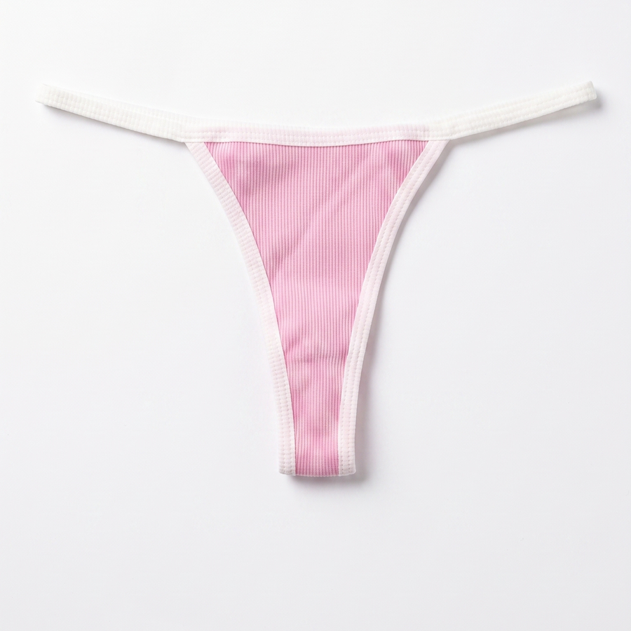  Ribbed Cotton Thong V