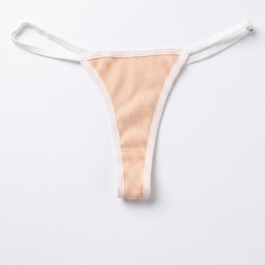  Ribbed Cotton Thong V