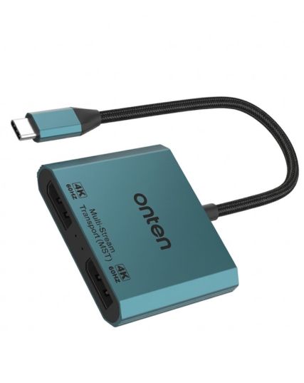 ONTEN OTN-UC915 USB-C to Dual DisplayPort Adapter 4K @ 60Hz MST Splitter