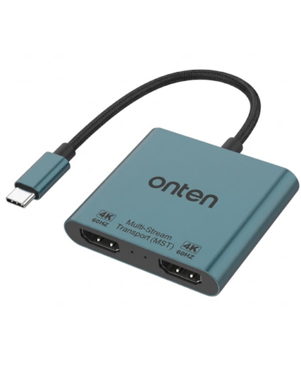 Onten OTN-9175B USB-C to Dual HDTV Adapter – 4K@60Hz MST