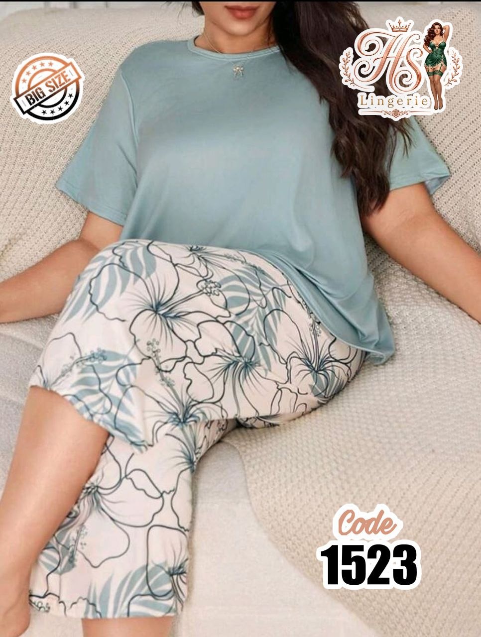 بيجامه برمودا قطن ليكرا Oversized 