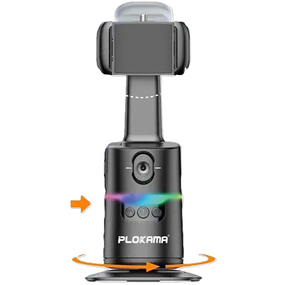 بلوكاما 360 الذكي للتصوير ومتابعة الحركة بالذكاء الاصطناعي مع خاصية التحكم بالإيماءات-Plokama 360 Smart Shooting Gimbal AI Tracking with Gesture Control