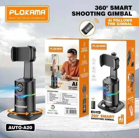  بلوكاما 360 الذكي للتصوير ومتابعة الحركة بالذكاء الاصطناعي مع خاصية التحكم بالإيماءات-Plokama 360 Smart Shooting Gimbal AI Tracking with Gesture Control