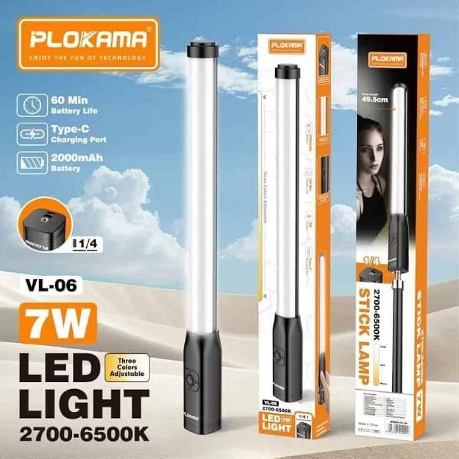 عصا إضاءة ليد ذكية بلوكاما -Plokama VL-06 LED Light Wand Stick 