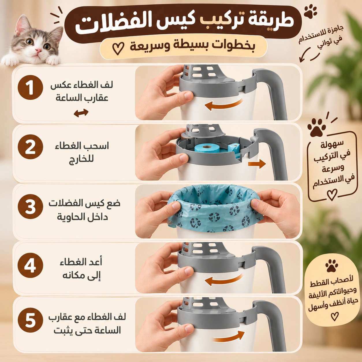 تفاصيل أداة فرز الفضلات