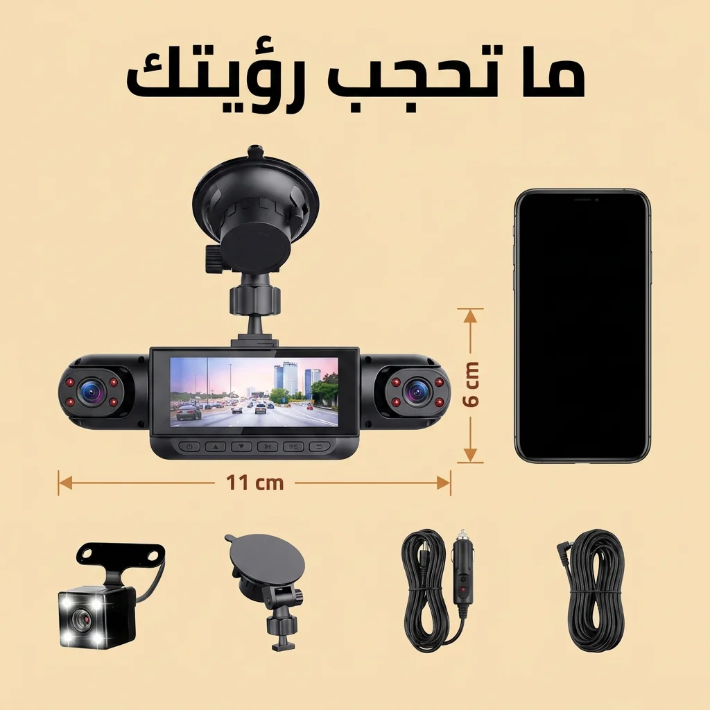 كاميرا سيارة 4 عدسات بواي فاي