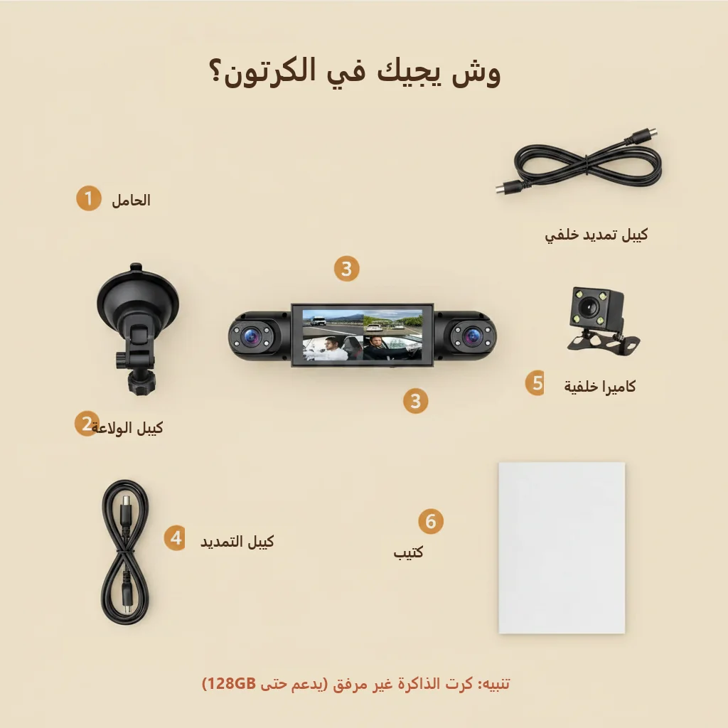 كاميرا سيارة 4 عدسات بواي فاي