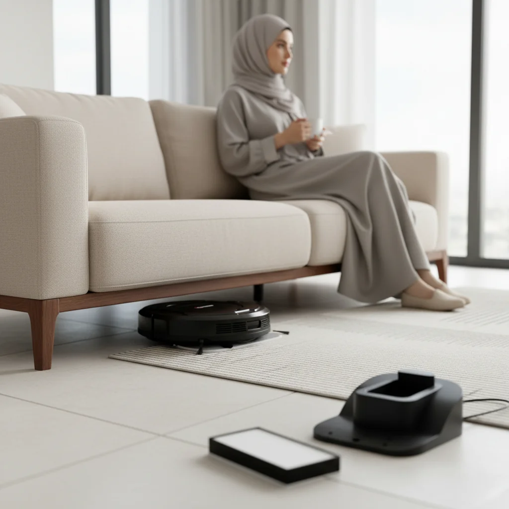 مكنسة روبوت كنس ومسح ببطارية 150 دقيقة