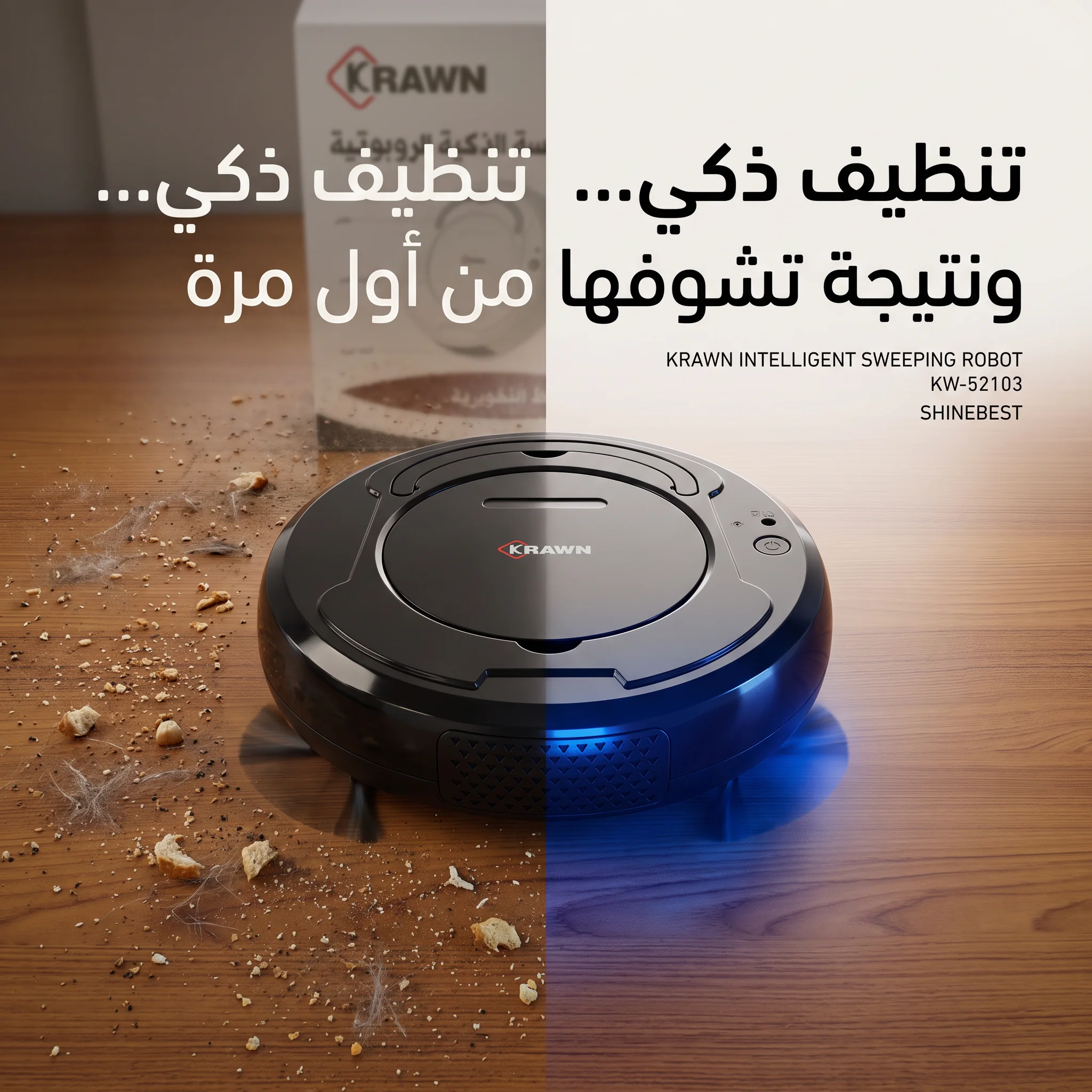 مكنسة روبوت كنس ومسح ببطارية 150 دقيقة