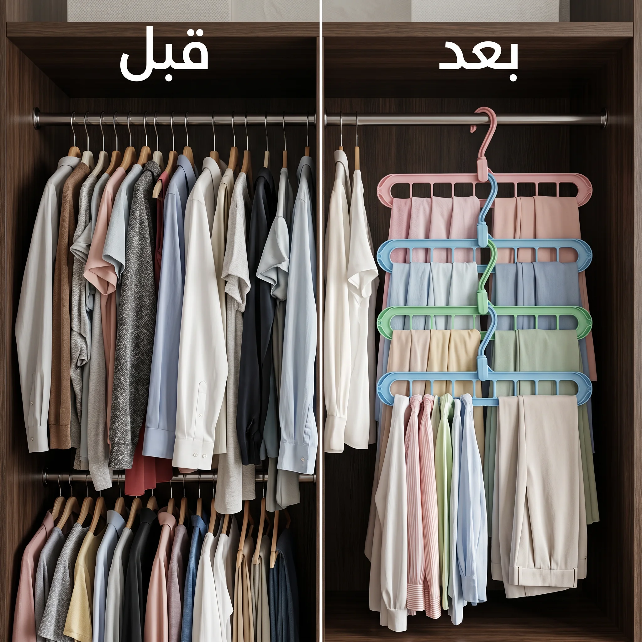 علاقة ملابس 9 فتحات طقم 3 قطع