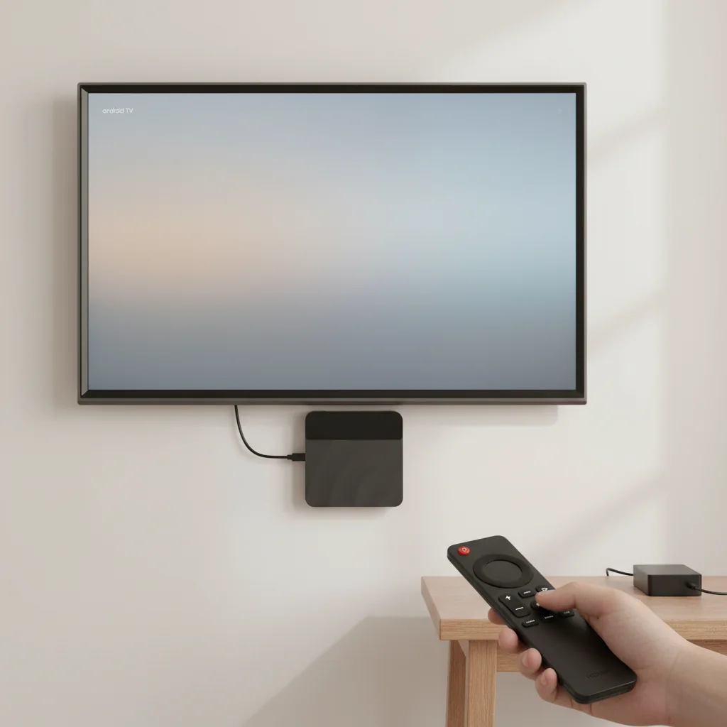 جهاز أندرويد للتلفزيون بمنفذ HDMI وريموت