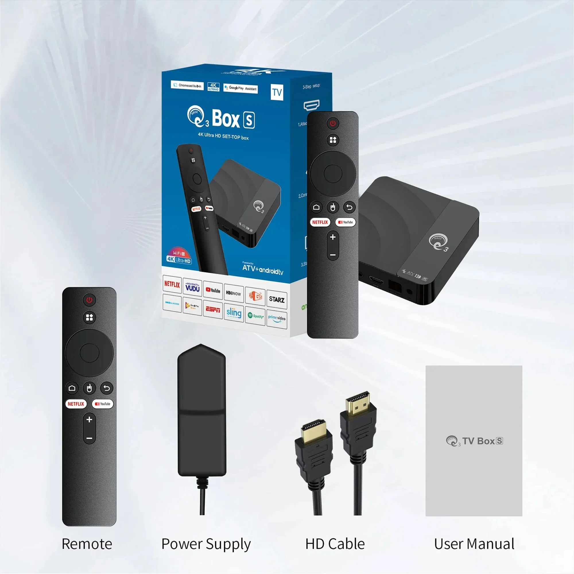 جهاز أندرويد للتلفزيون بمنفذ HDMI وريموت