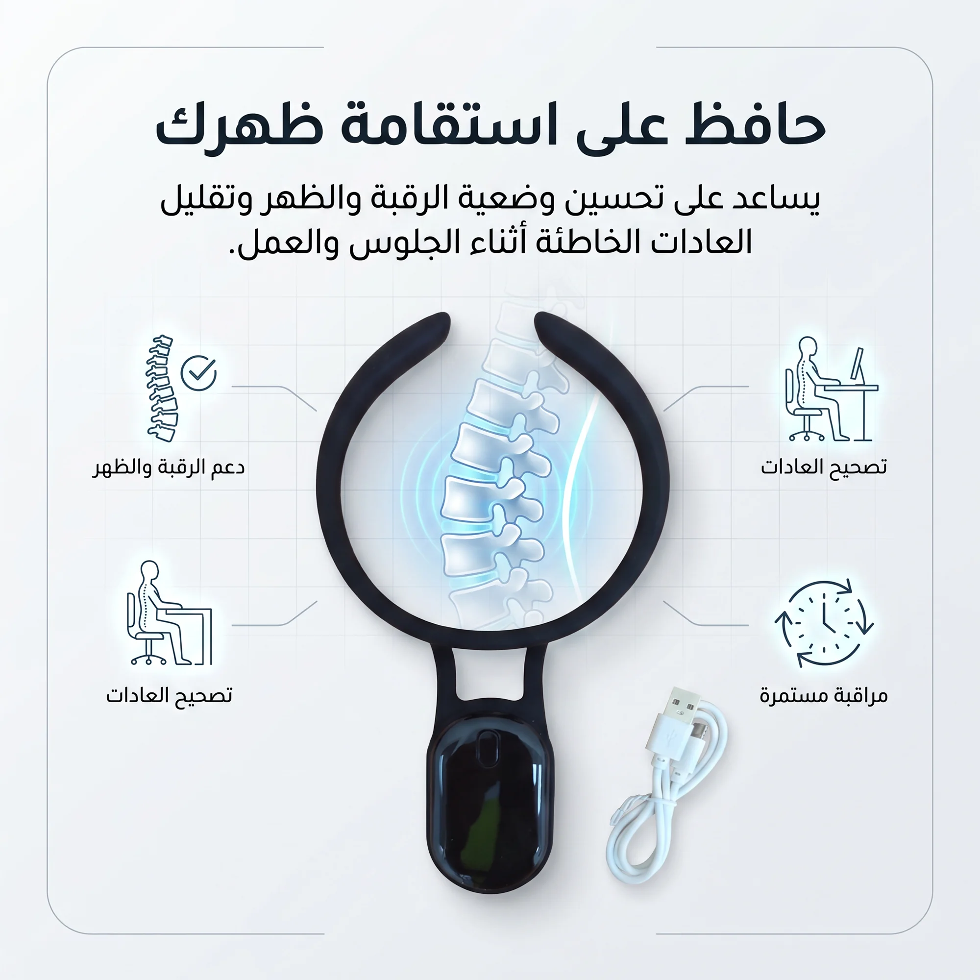 منبّه وضعية الجلوس يهتزّ لما تنحني