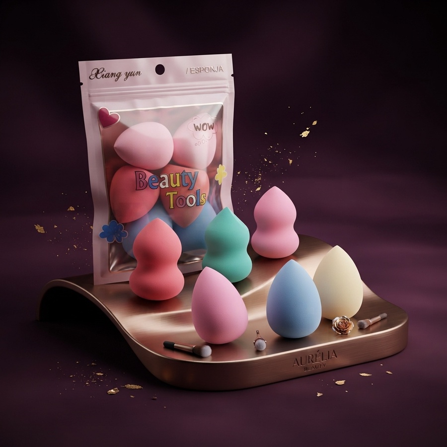 مجموعة إسفنجات مكياج بيوتي بلندر الملونة لتوزيع الفاونديشن - بيانغ يون (Xiang Yun Beauty Tools Sponge Set)