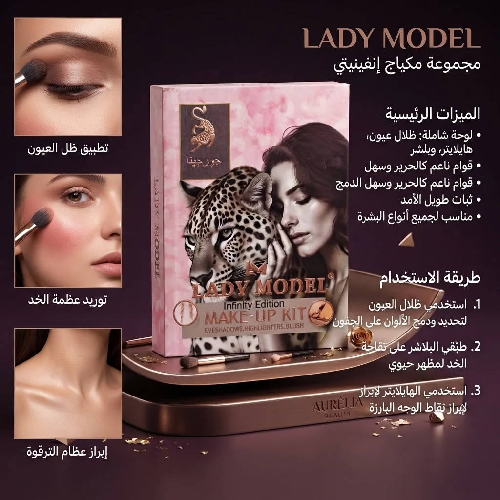 كتاب مجموعة مكياج إنفينيتي الشاملة (دليل وعروض تجميلية احترافية) - ليدي مودل (Lady Model Infinity Edition Makeup Guide Book)