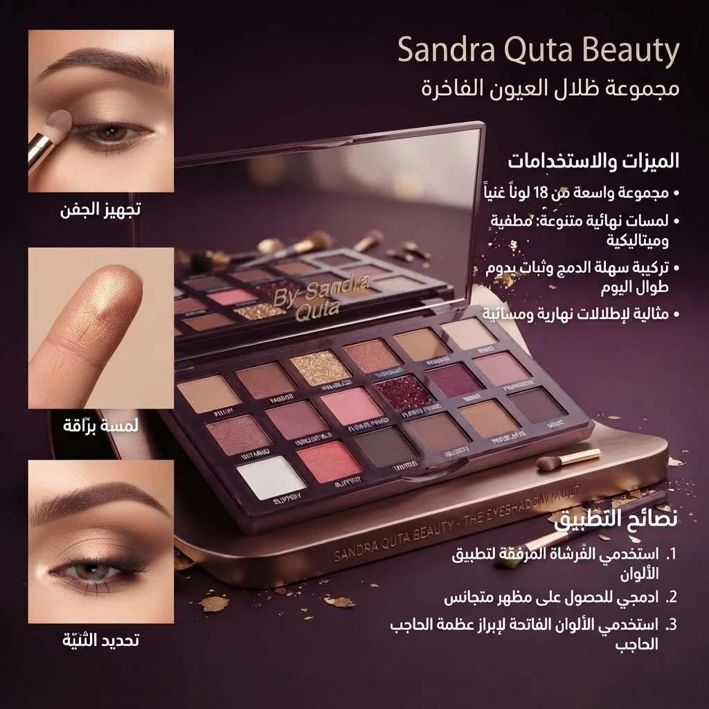 بالتة ظلال العيون الاحترافية المتعددة الدرجات - ساندرا قوطة بيوتي (Sandra Quta Eyeshadow Vault Palette)