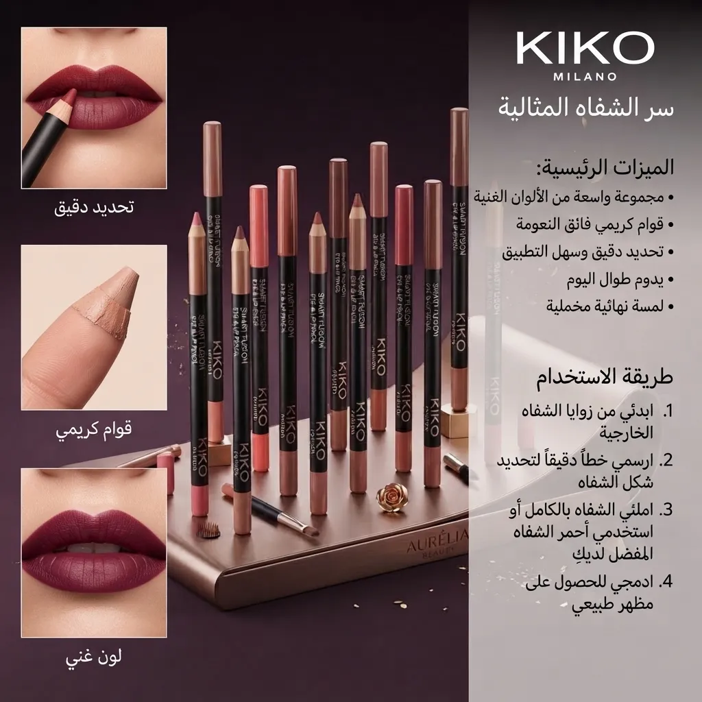 قلم تحديد الشفاه الاحترافي - كيكو ميلانو (Kiko Milano Smart Fusion Lip Pencil)