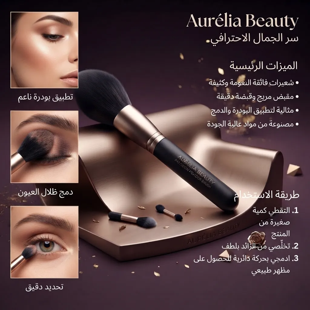 فرشاة توزيع البودرة الاحترافية والناعمة - أوريليا بيوتي (Aurelia Beauty Precision Powder Brush)