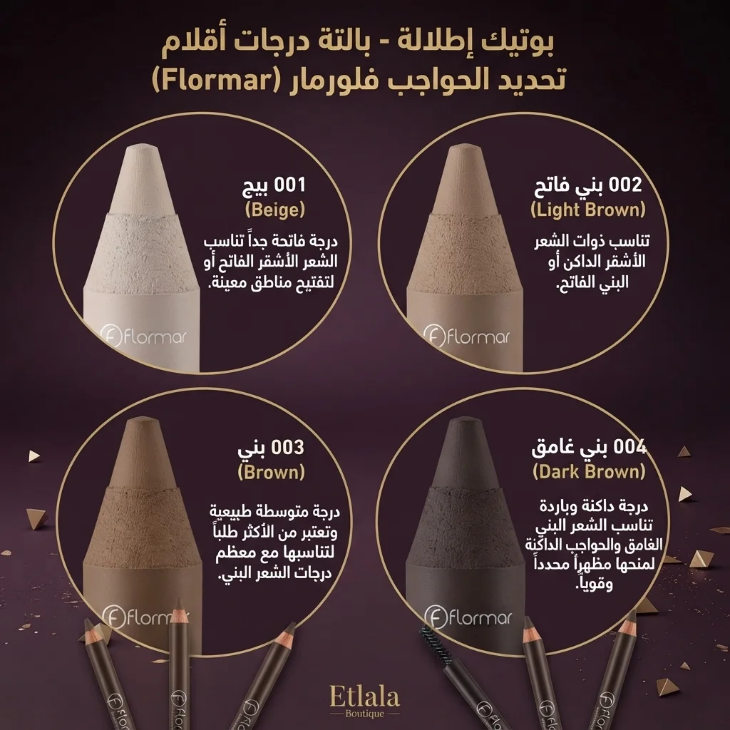 مجموعة أقلام تحديد وتعبئة الحواجب الاحترافية - فلورمار (Flormar Eyebrow Pencil)