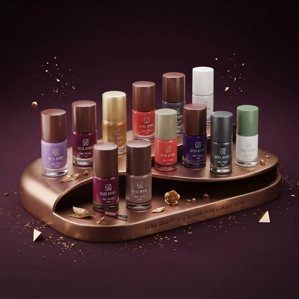 مجموعة طلاء الأظافر الأنيق والثابت - روز بيري (Rose Berry Nail Polish Collection)