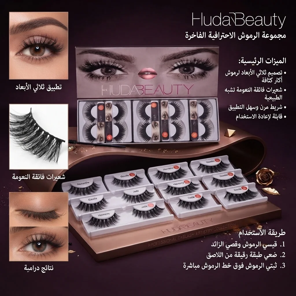 رموش عيون صناعية احترافية لإطلالة جذابة - هدا بيوتي (Huda Beauty Eyelashes)