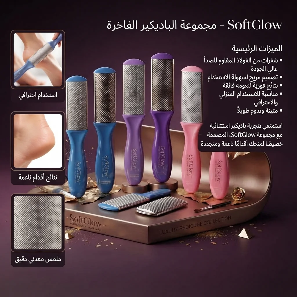 مبرد ومقشر القدمين لإزالة الجلد الميت - سوفت جلو (SoftGlow Foot File Pedicure Tool)