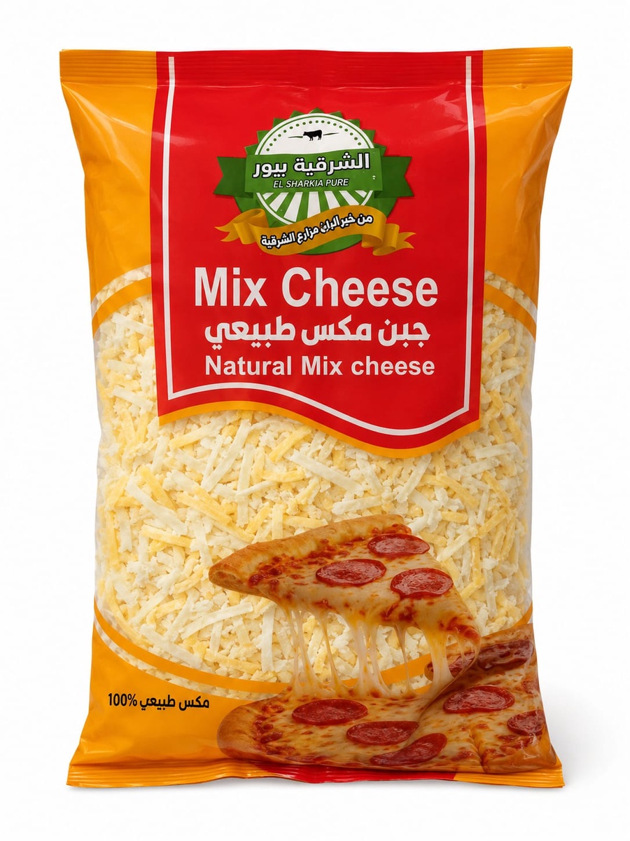 نصف كيلو موزاريلا ميكس جبن طبيعي 100%