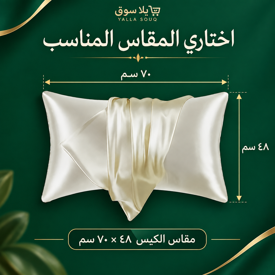 كيس مخدة ستان للشعر والبشرة مقاس 48×70 سم