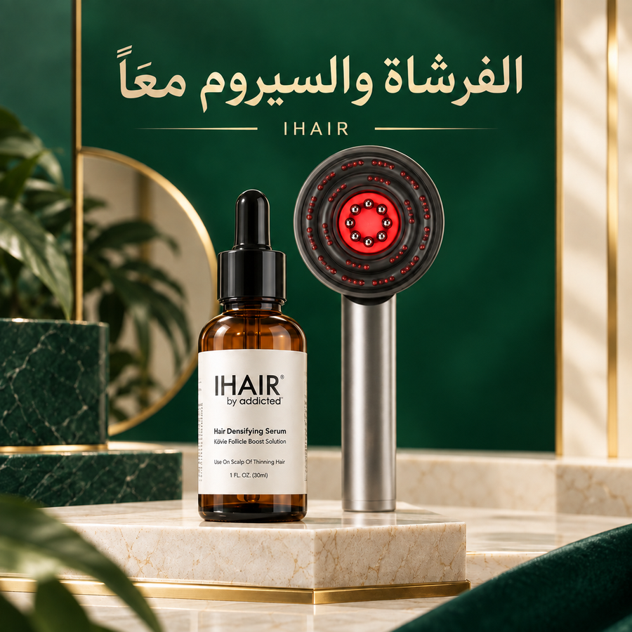 فرشاة مساج الشعر لتغذية الشعر بالزيوت +  i hair serum هدية 