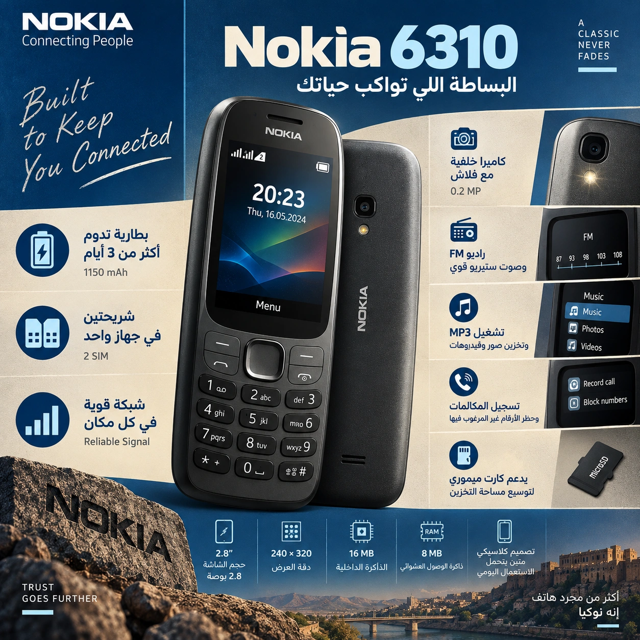 تفاصيل وأزرار نوكيا 6310