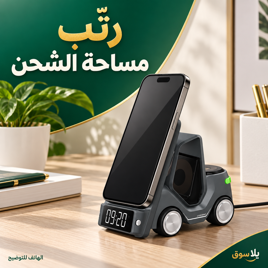 • شاحن  وايرلس 5 في 1 شكل العربيه الترند