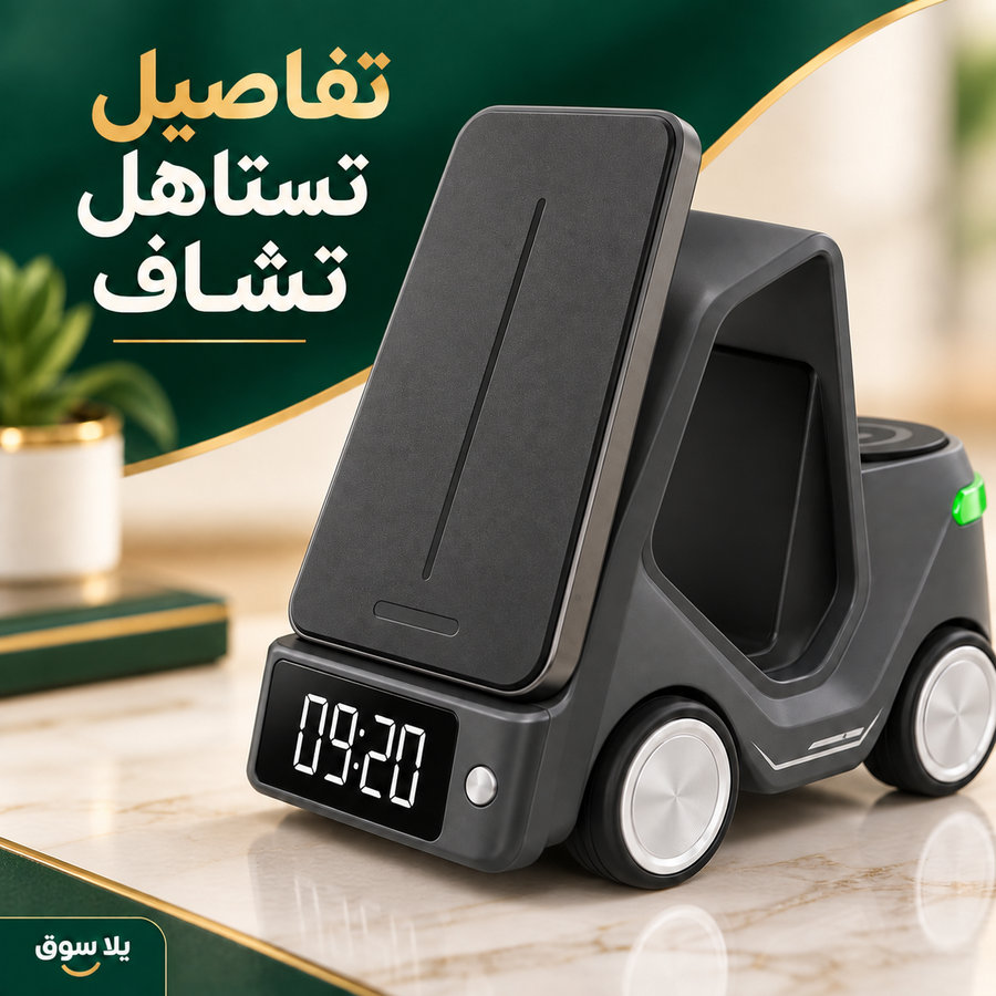 • شاحن  وايرلس 5 في 1 شكل العربيه الترند